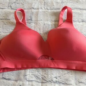 Cacique Lightly Lined Wireless Bra 42C | Pink Coral Lace Mesh